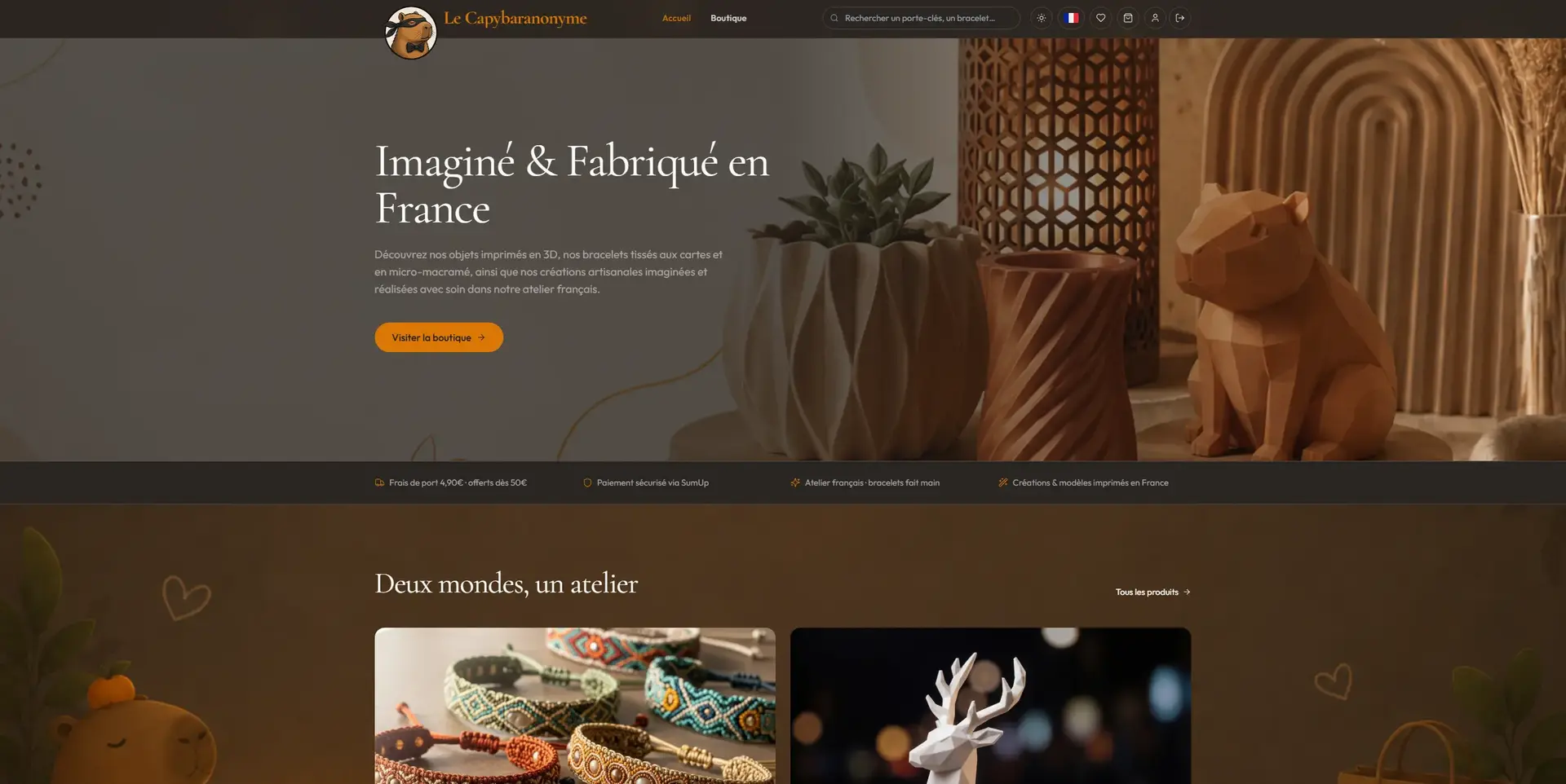 Le Capybaranonyme — vue de l’interface 1